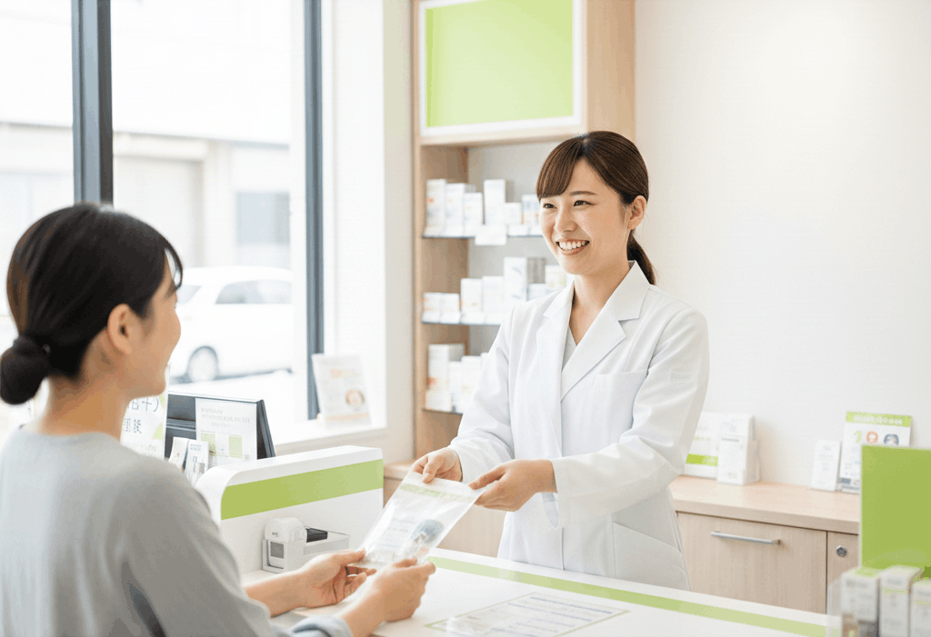 薬剤師が来局者に対応する様子